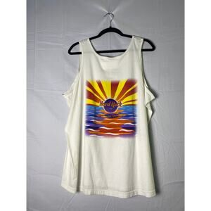 Vintage Hard Rock Cafe ORLANDO Beach Sunset Print Tank Shirt Adult Size XL
